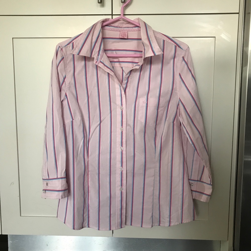 Pink Striped Button Down Dress Shirt